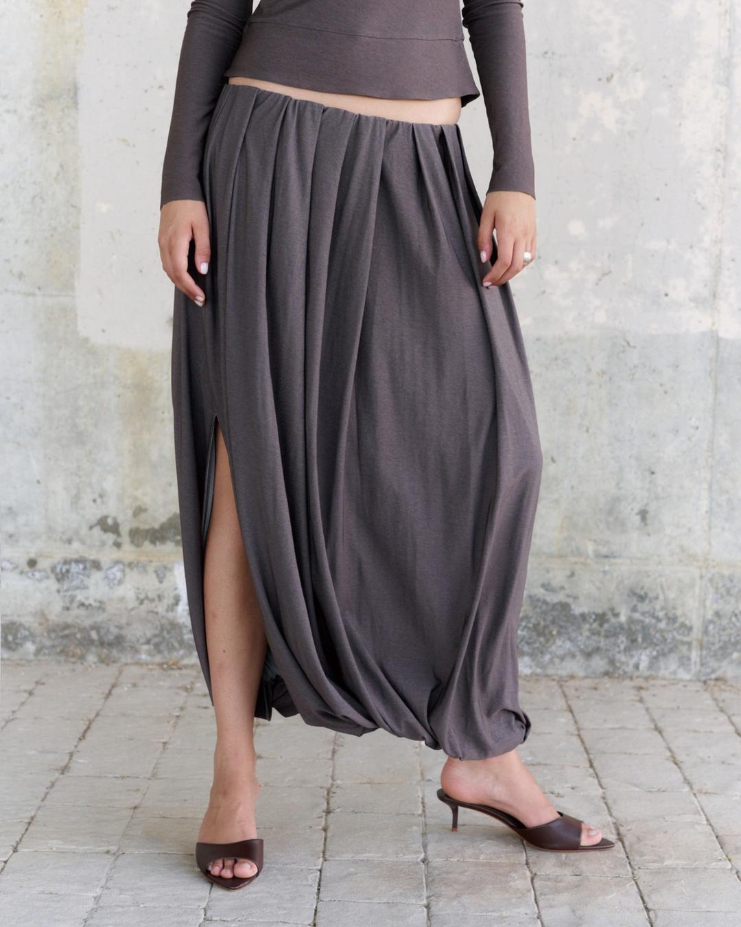 Cascade Skirt - Charcoal Brown