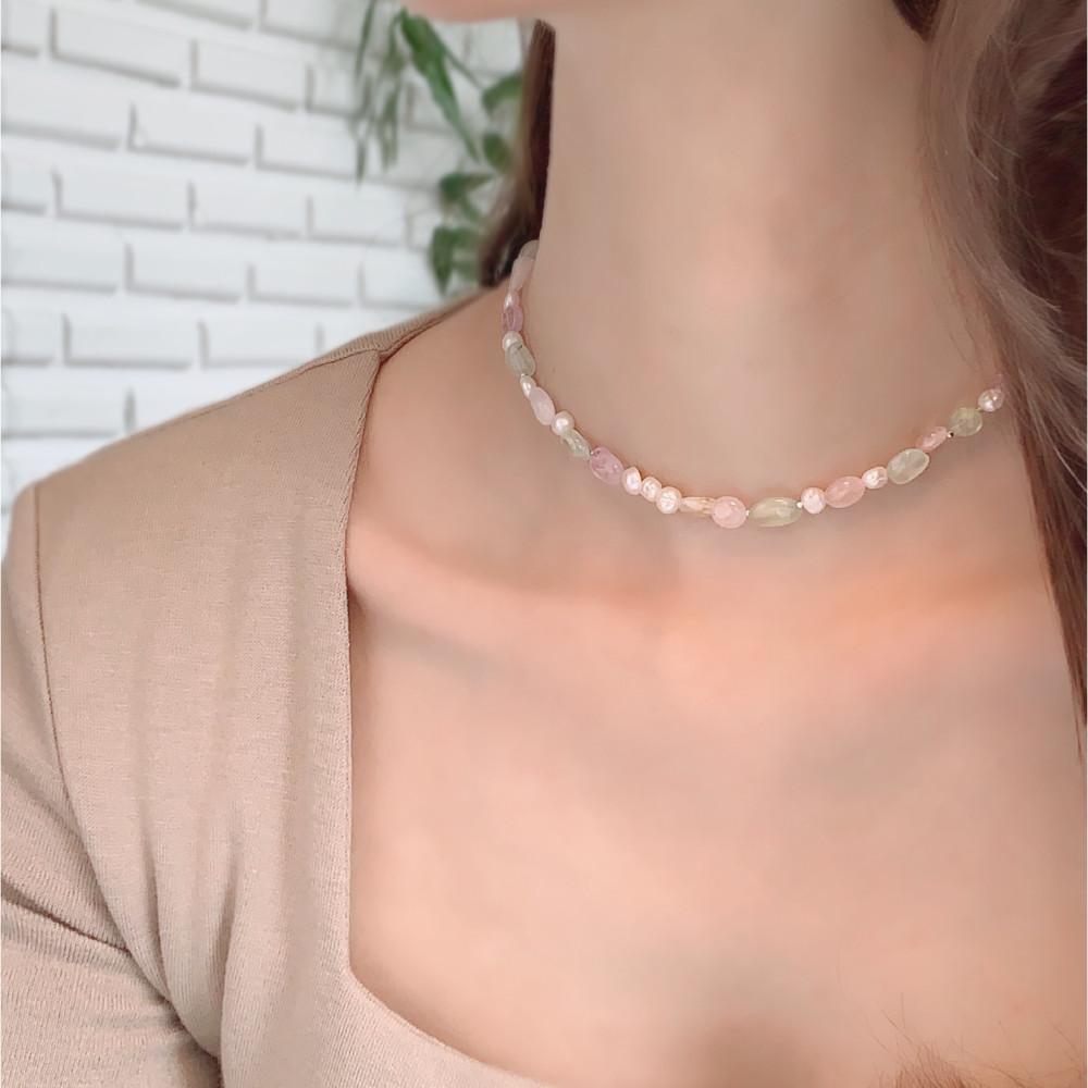 디어마이러브 목걸이 천연석 담수진주 dear my love 파스텔 목걸이 진주 원석