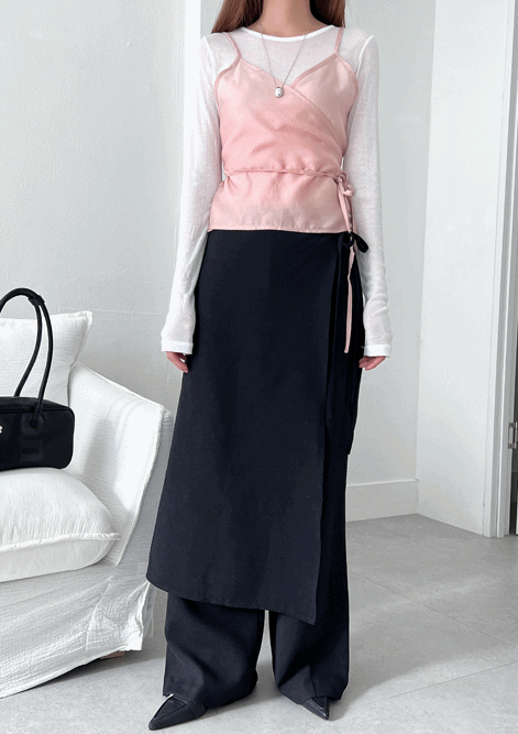 롱 랩 레이어드 슬랙스 (2color)