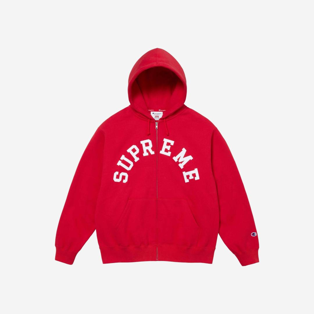 Supreme x Champion Zip Up Hooded Sweatshirt Red - 24SS