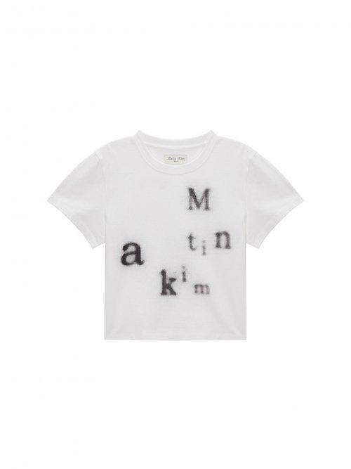 MATIN BLURRED LOGO CROP TOP IN WHITE