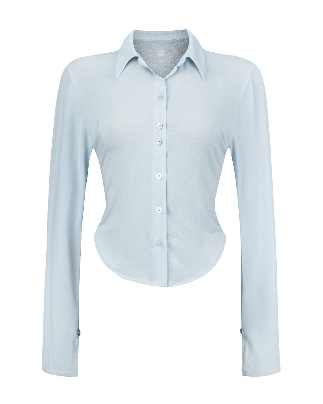 CS LIPS BUTTON SS SHIRTS-024 (BLUE)