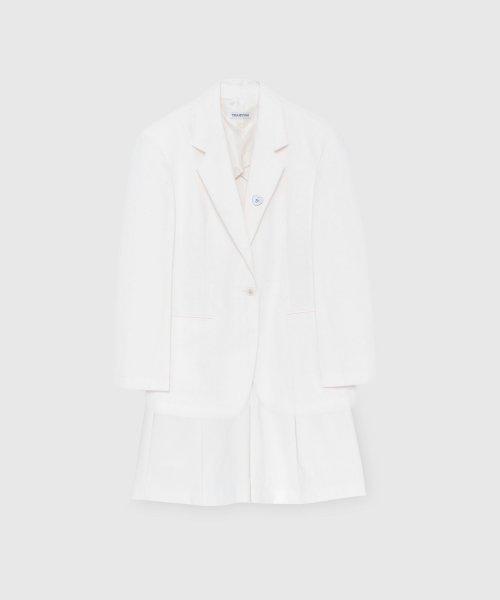 TY 오버핏 자켓 반바지 셋업 - 화이트