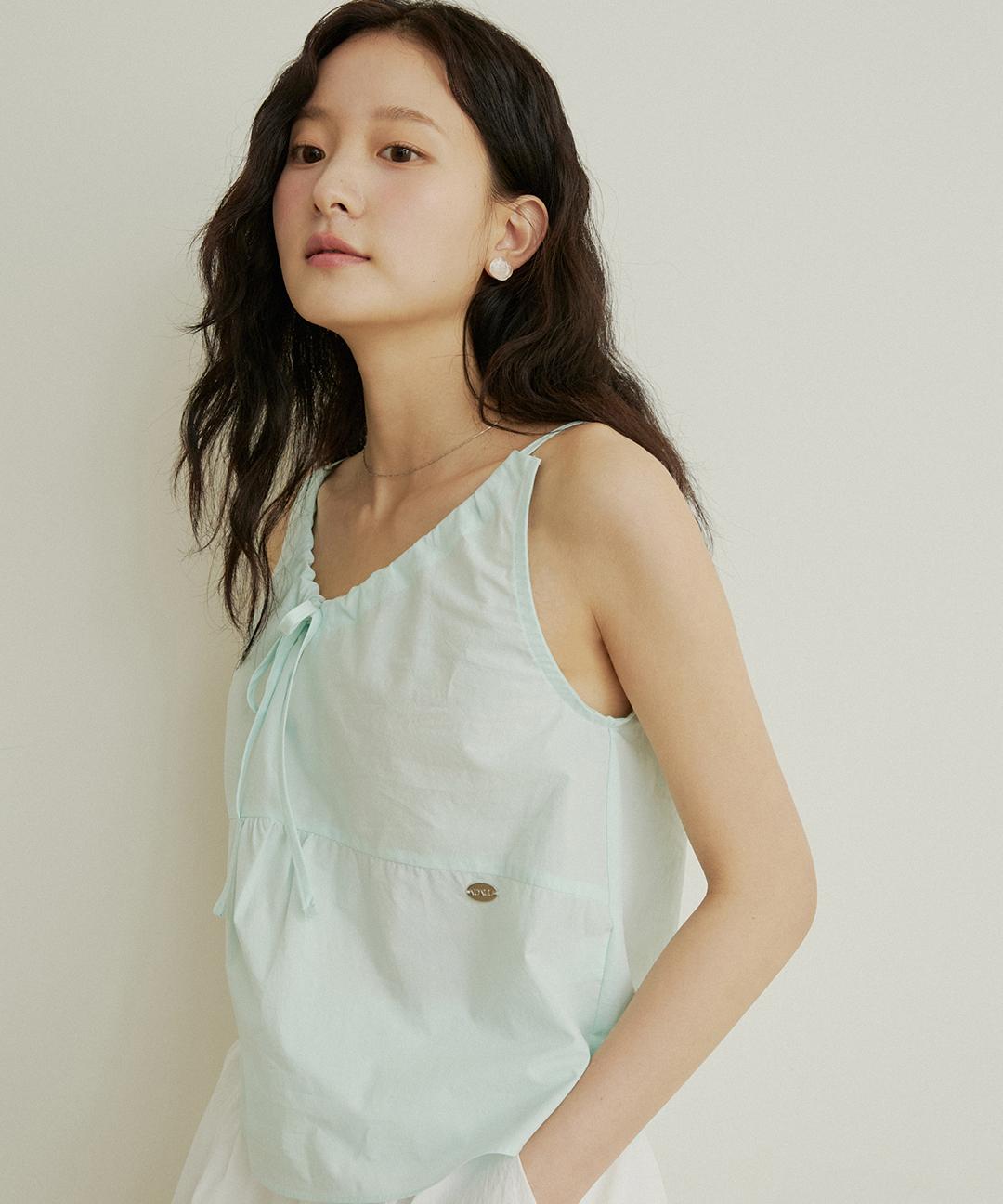 어다울 Tunnel string sleeveless blouse - mint