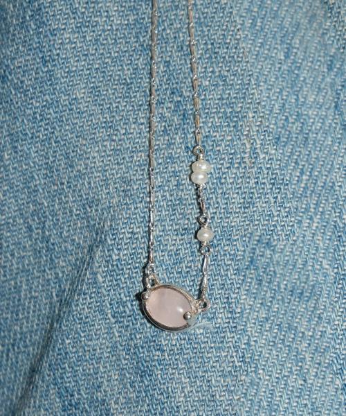 레인드롭 목걸이 04_로즈쿼츠