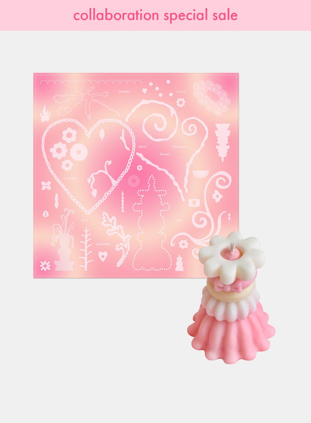 [with Airsland] SILHOUETTE BANDANA Candle with Petal 8cm (세트)