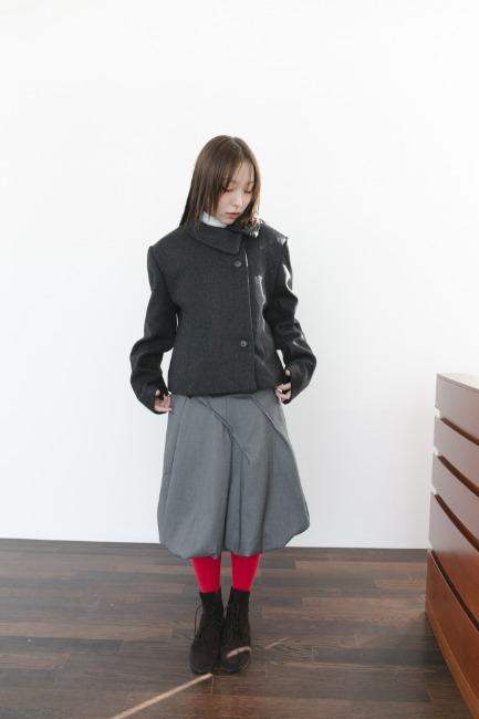 오무수히 unbal collar wool jacket(2colors)
