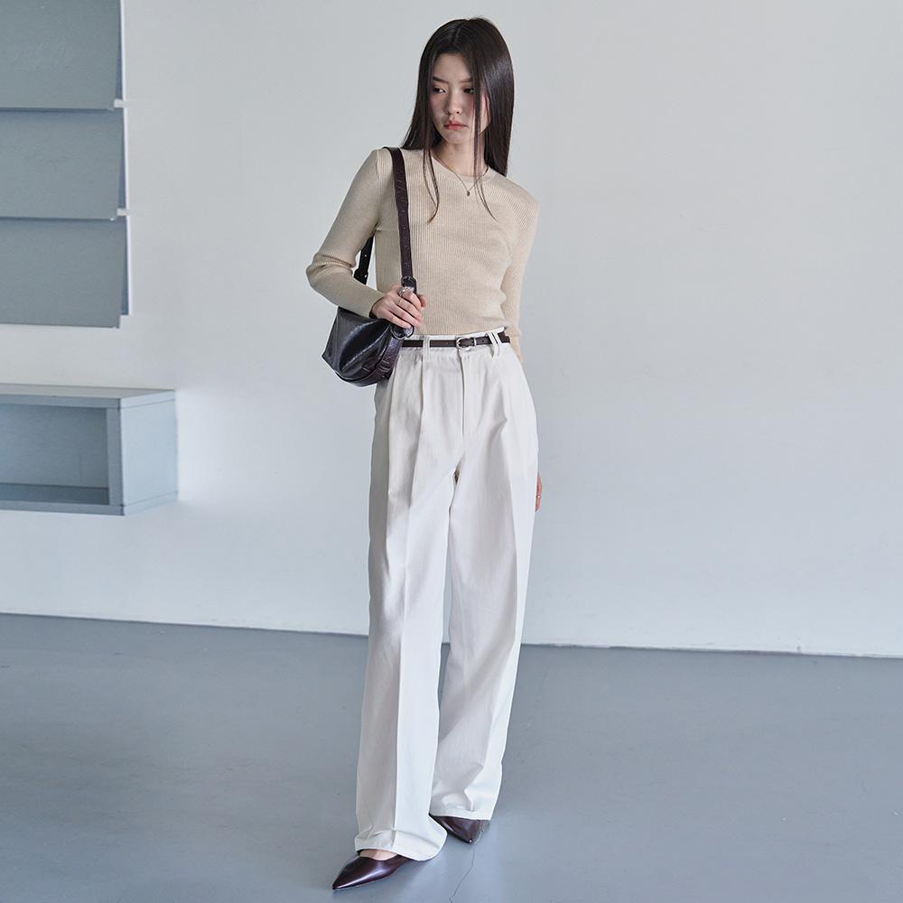 [06/13 예약배송][W]2Pleats Wide Pants DCWPT012Ivory