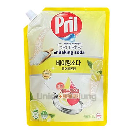 프릴 시크릿오브 베이킹소다 주방세제 퓨어레몬향 리필 1L 1개 / 1종주방세제