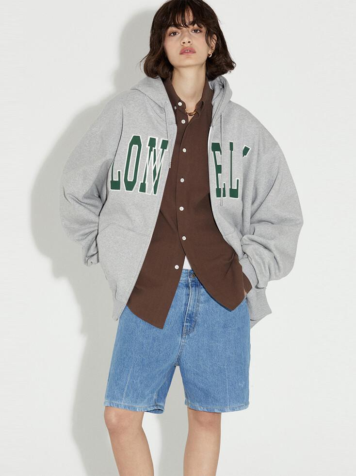 LONELY/LOVELY FLUFF HOODIE ZIP-UP GRAY