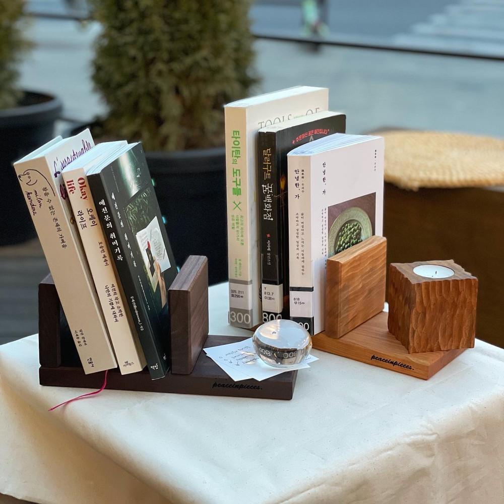 [피스인피시스] mini bookshelf / 데일리 책꽂이 / 원목 미니 책꽂이