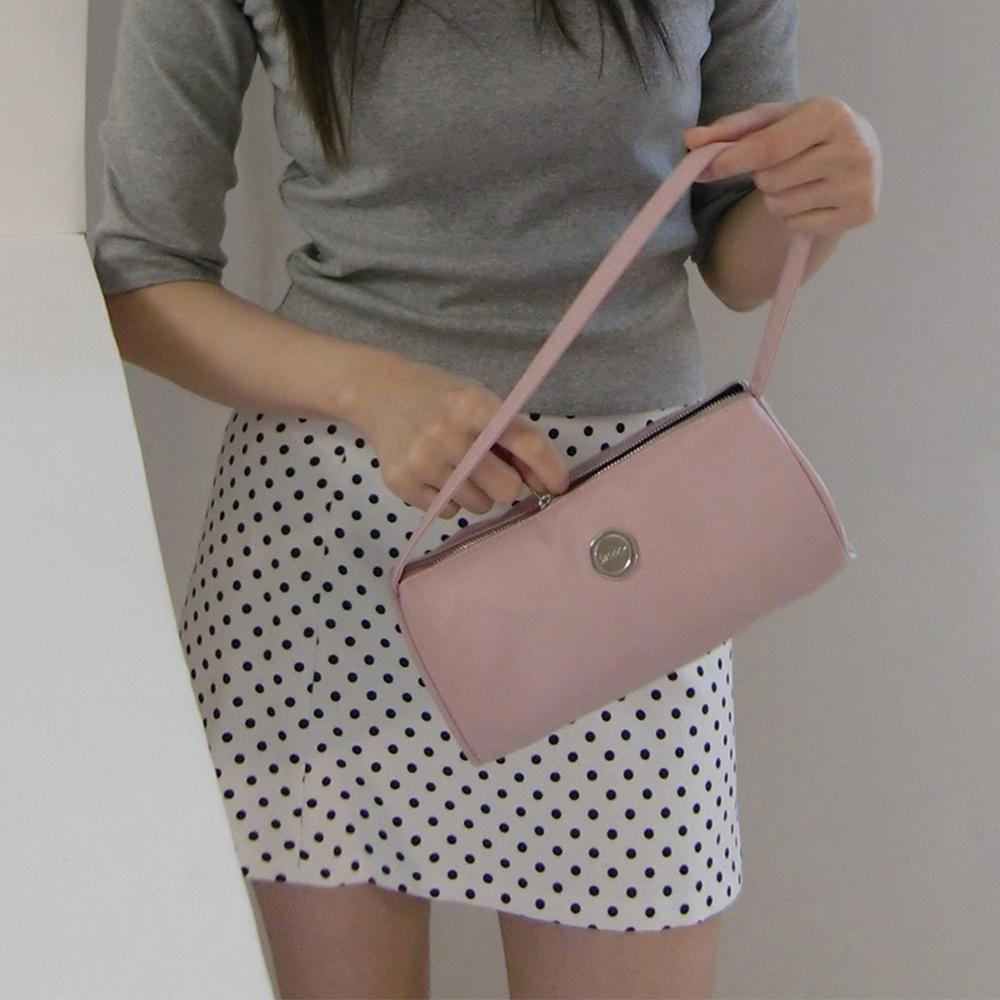 round nylon mini bag_pink