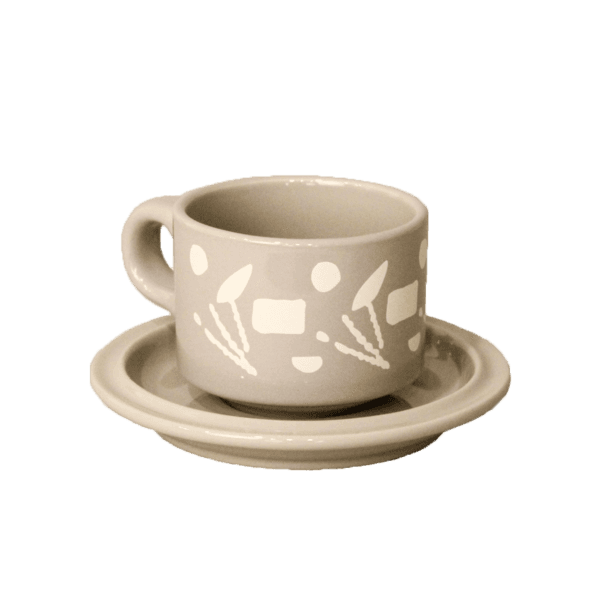 [직선 세 개] pattern cup & plate