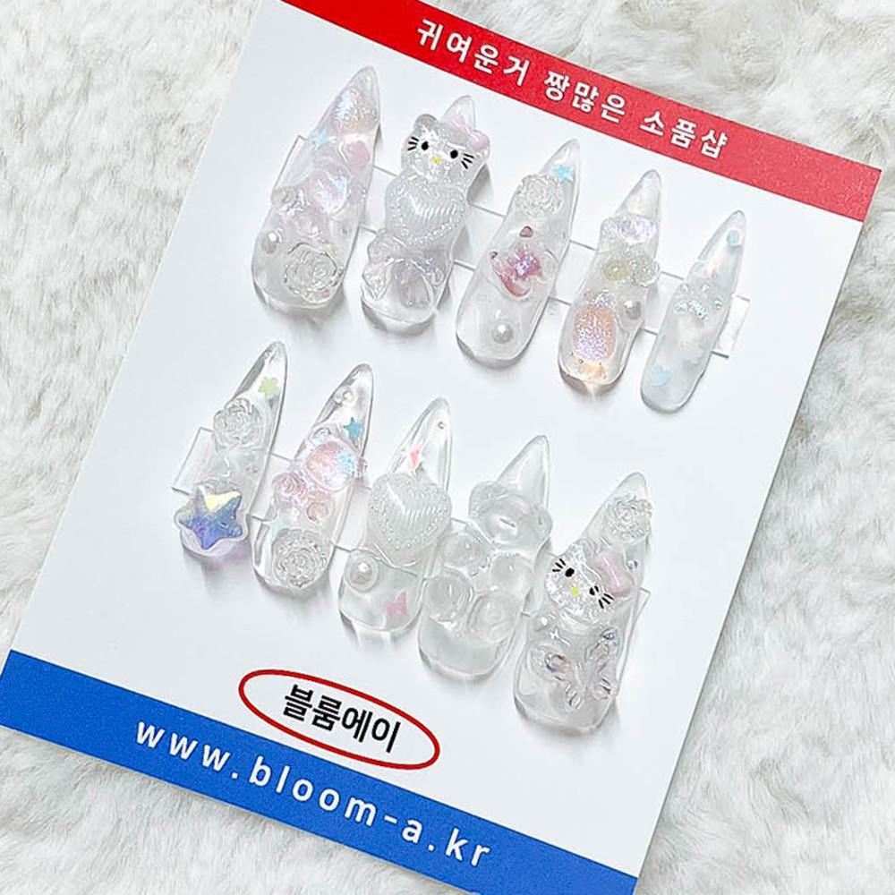 [당일배송] 투명 키티 네일팁