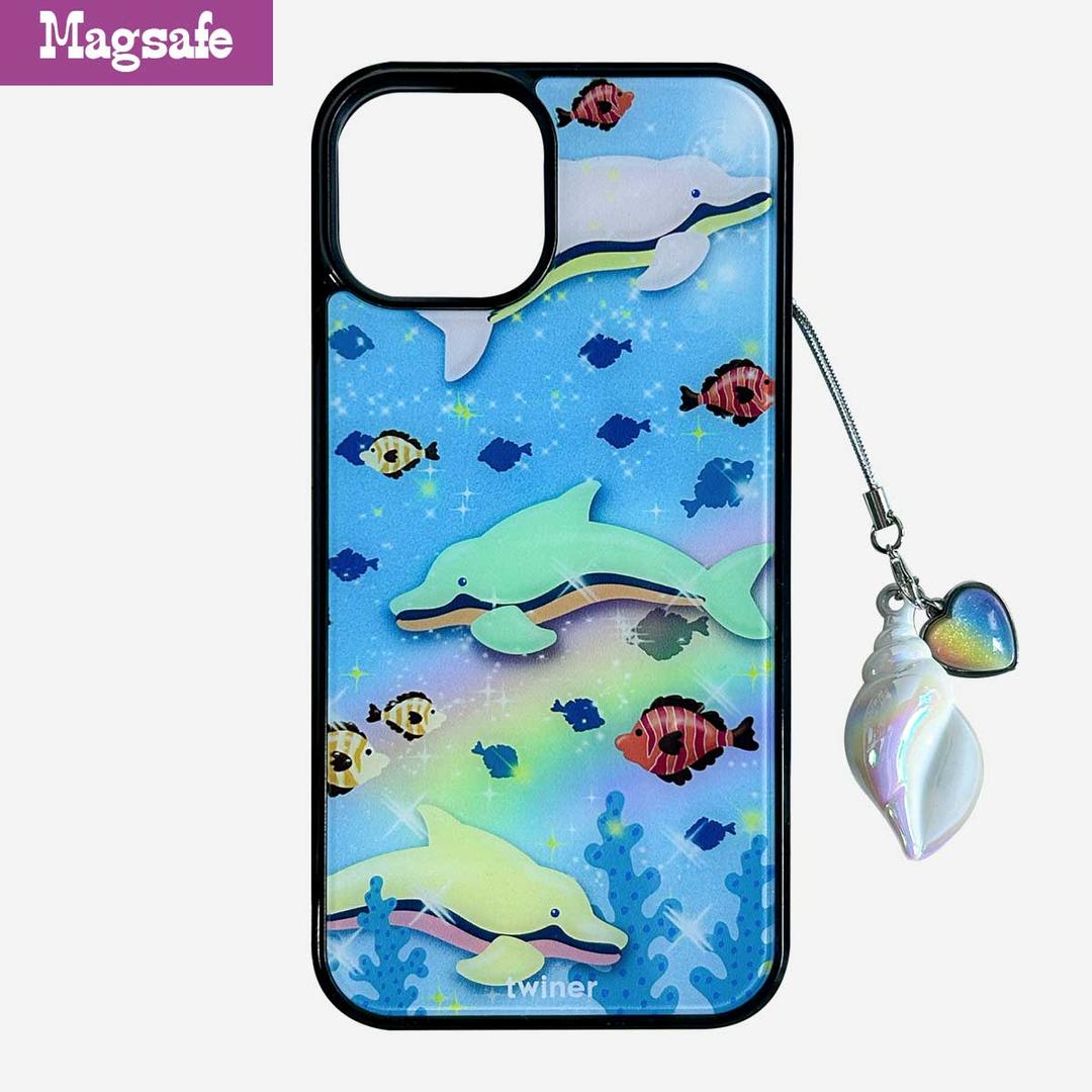 [PRE-ORDER] Dolphin summer phone case (맥세이프 글라스 범퍼케이스)