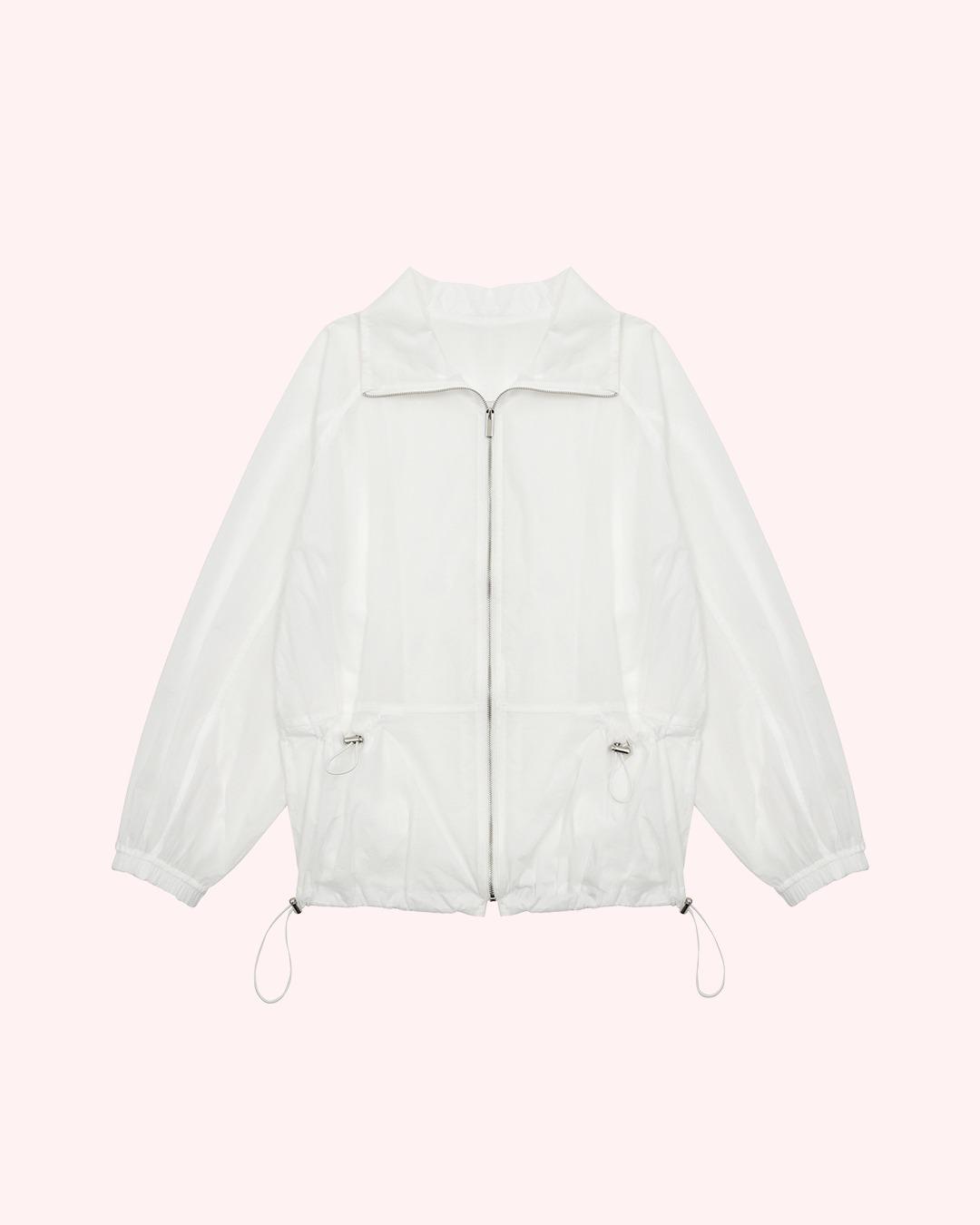 Sheer pocket wind jumper - White