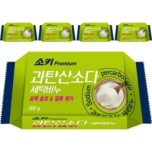 소키 무궁화 프리미엄 과탄산소다 세탁비누, 200g, 5개 - 세탁세제류 | 쿠팡