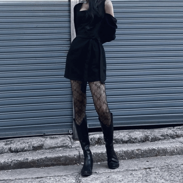 ო러블리유니크ო자가드 망사스타킹