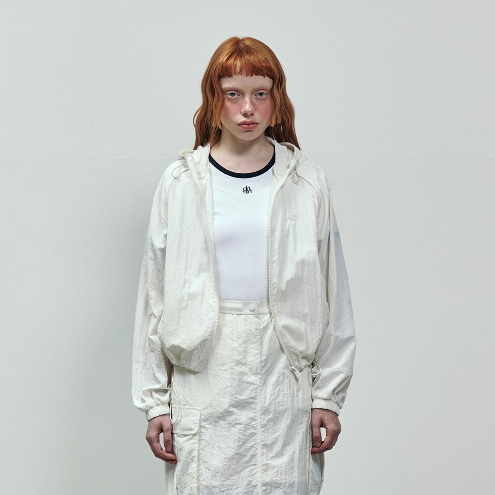 행텐 여성 더블셋업 래글런 후드 와샤 점퍼_아이보리