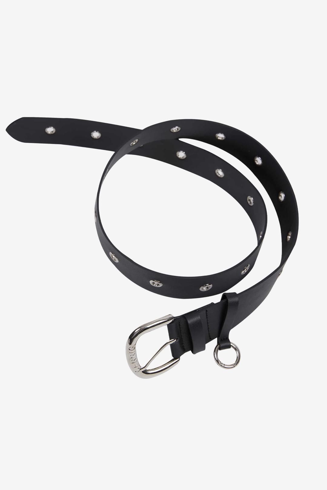 EYELET RING BELT / BLACK