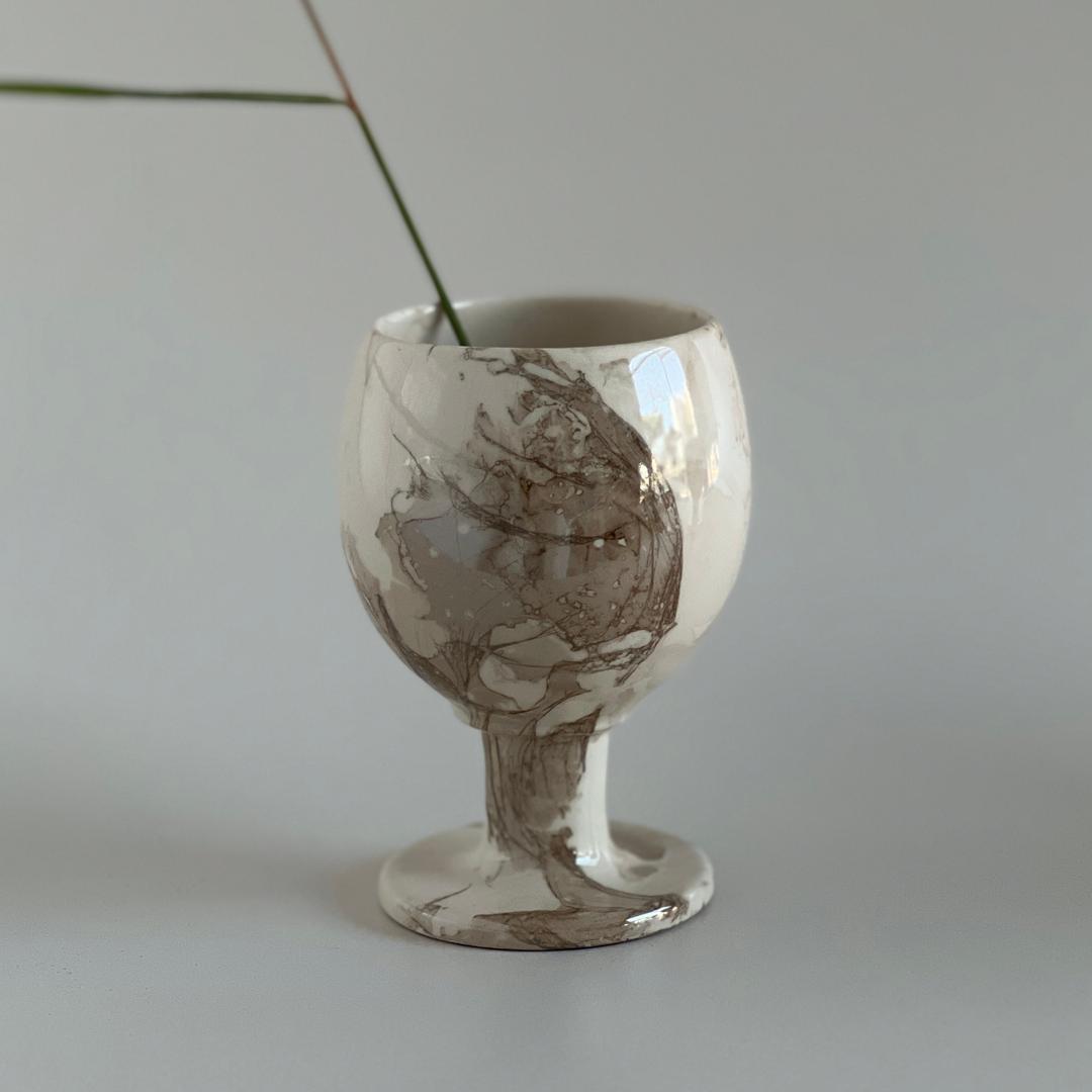 마블 와인잔 Marble Wine Glass (Taupe)