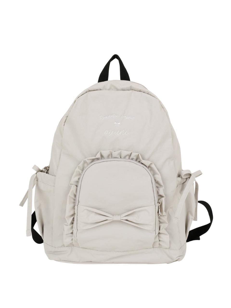 Ruffle ribbon backpack_grey