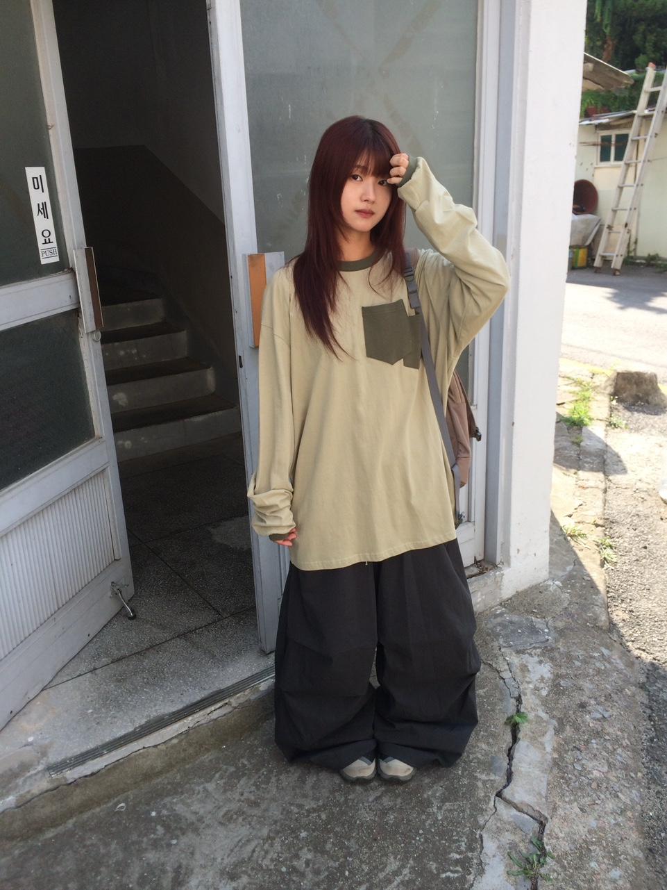 (9/26 출고) [unisex] 투포켓 배색 티 (3 color)