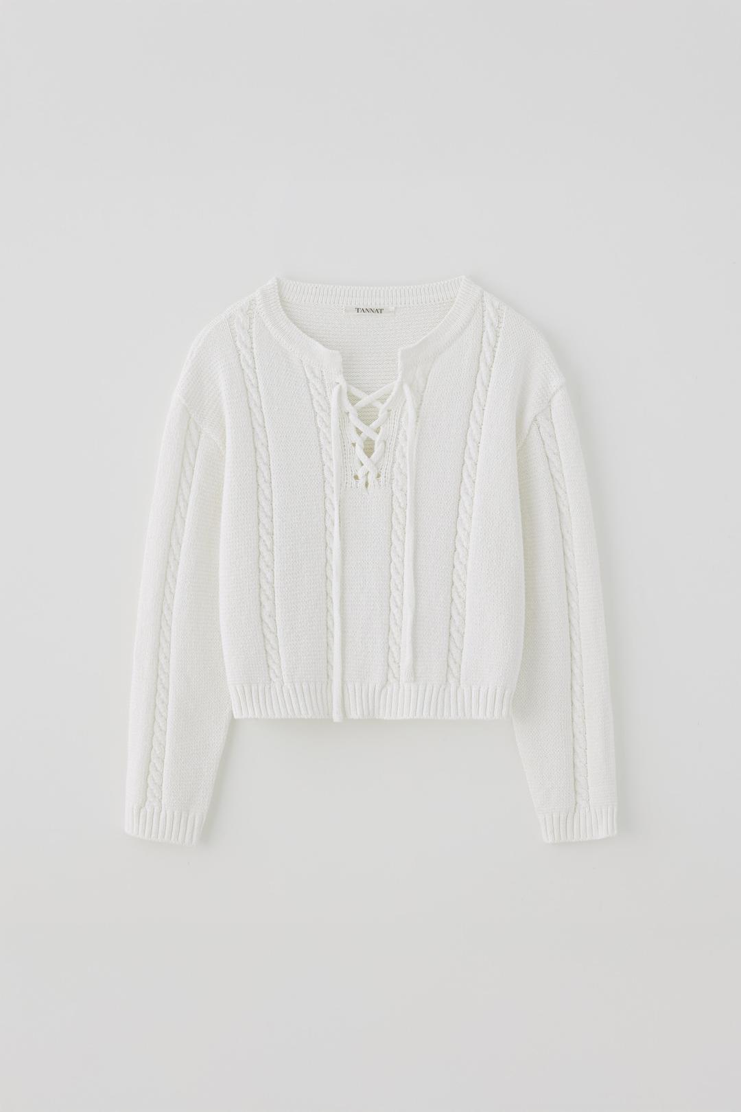 T/T String cable knit top (cream)