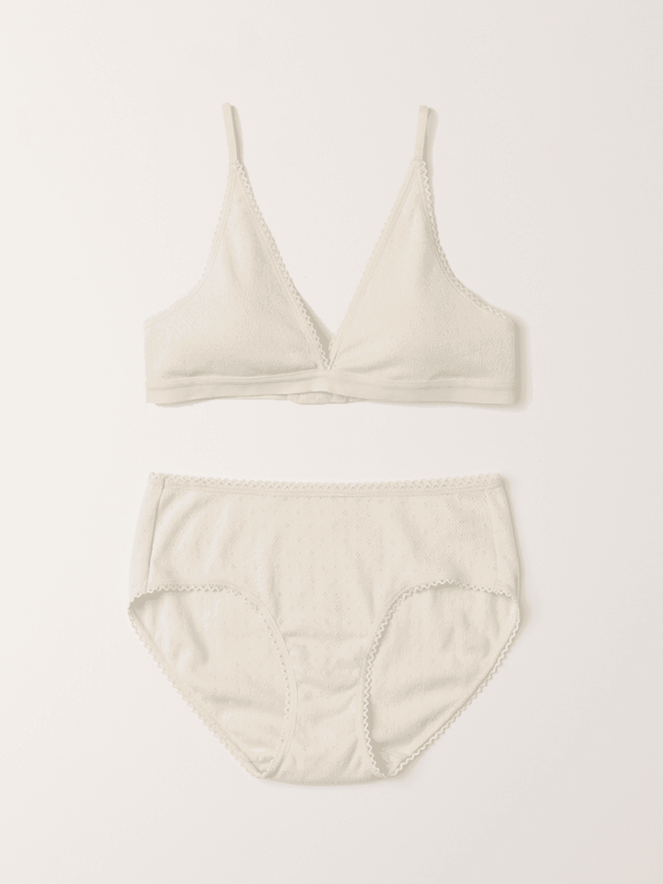 (set) Triangle punching organic bra & panties in natural_삼각 펀칭 브라&팬티 내추럴