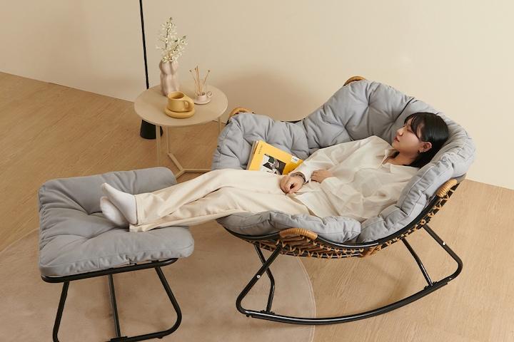 [5%쿠폰] 루시 라탄 스윙체어 흔들의자 3colors