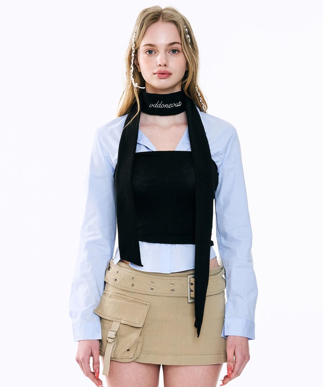 Logo scarf top _Black
