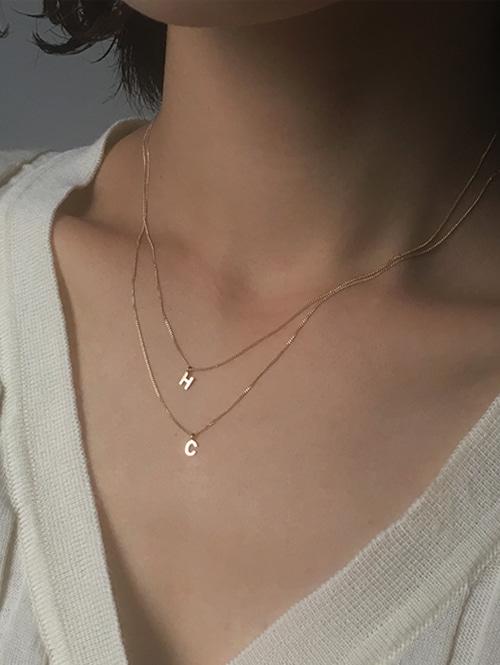 14k petit initial necklace