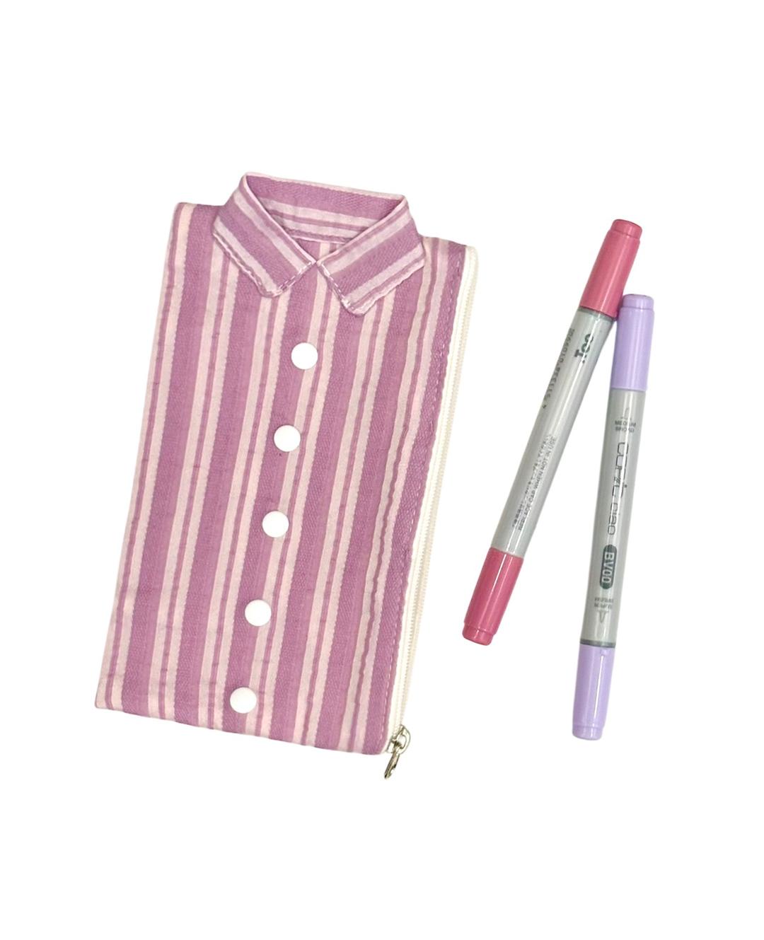 PURPLE STRIPE SHIRTS PENCIL CASE