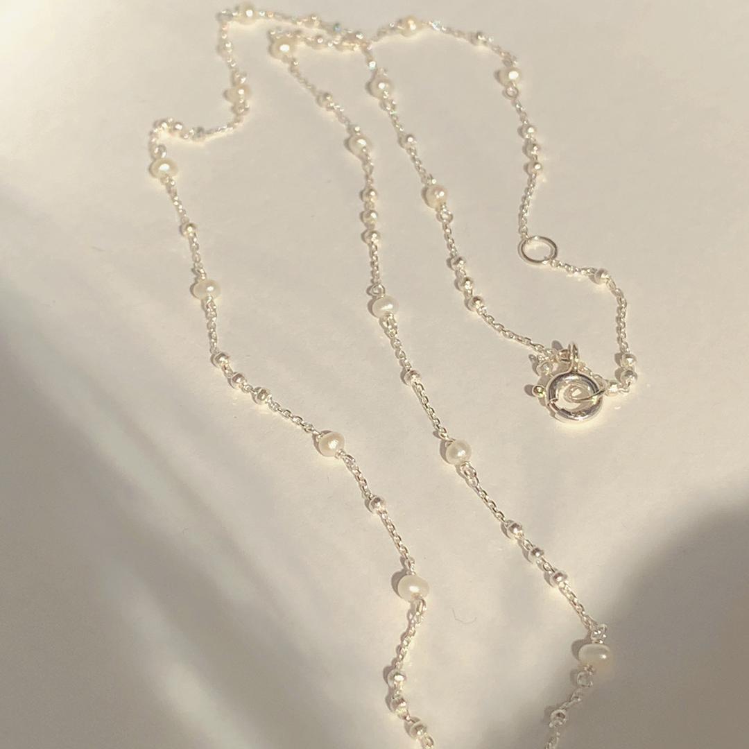 로스도스 [18차🔥/Los.]고퀄 천연 담수 진주목걸이 white pearl necklace