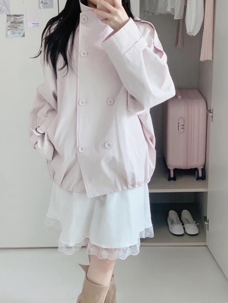 [고퀄리티] Angeling trench coat trench coat 고퀄 연핑크 트렌치 코트 재킷 : 러체