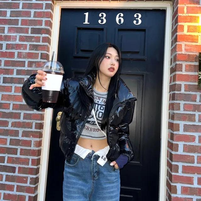 [당일출고/인기폭주!!]유광 글로시 숏 패딩