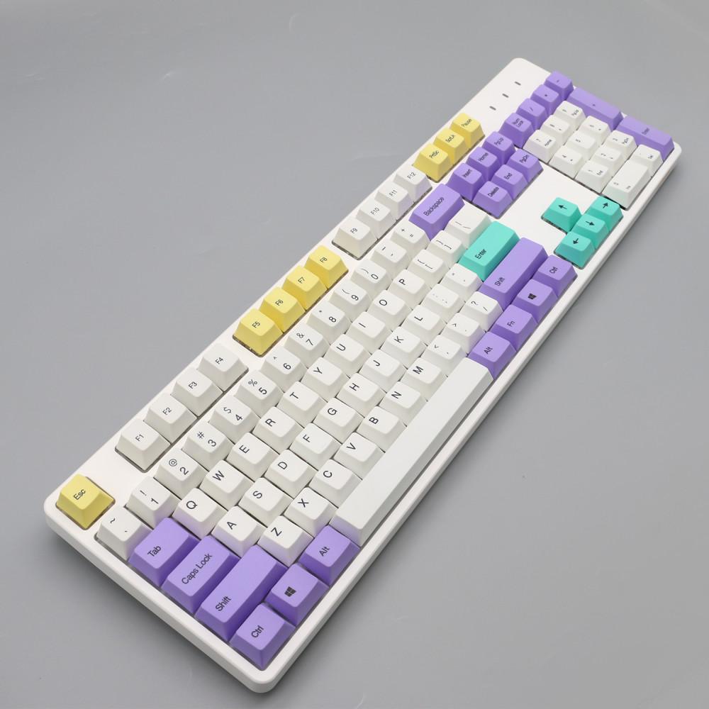 미니멀리스트 퍼플 옐로우 민트 체리  PBT 키캡 한성 레오폴드