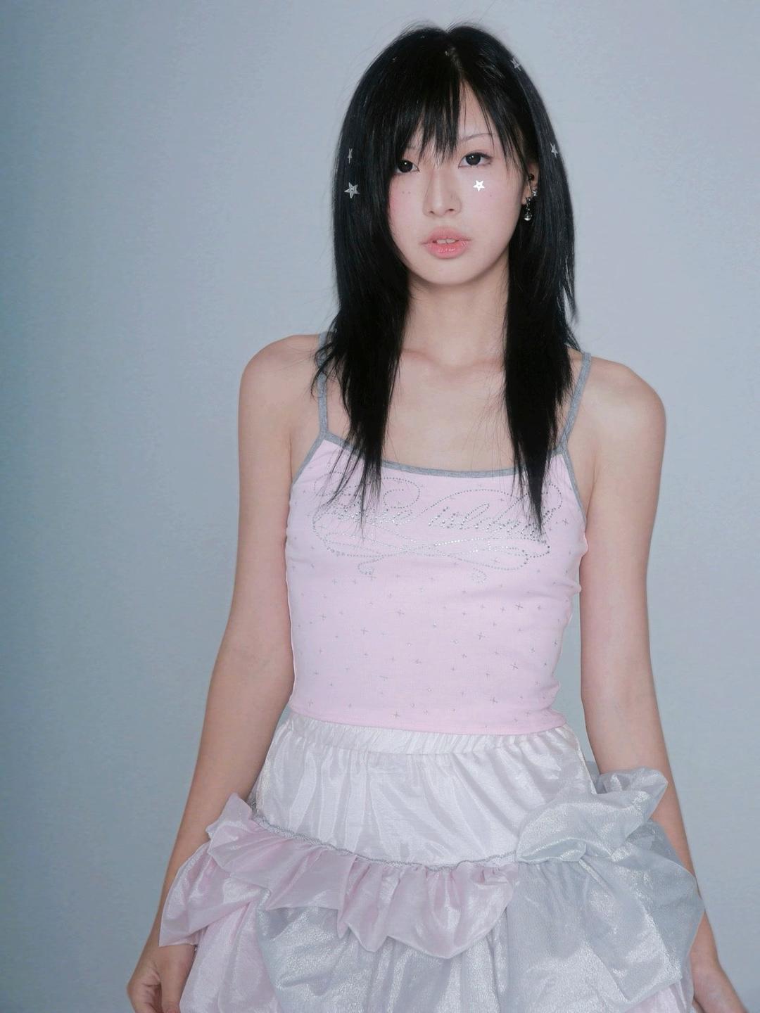 Starry Twinkle Wings Crop Top Linne Tank - S / Pink