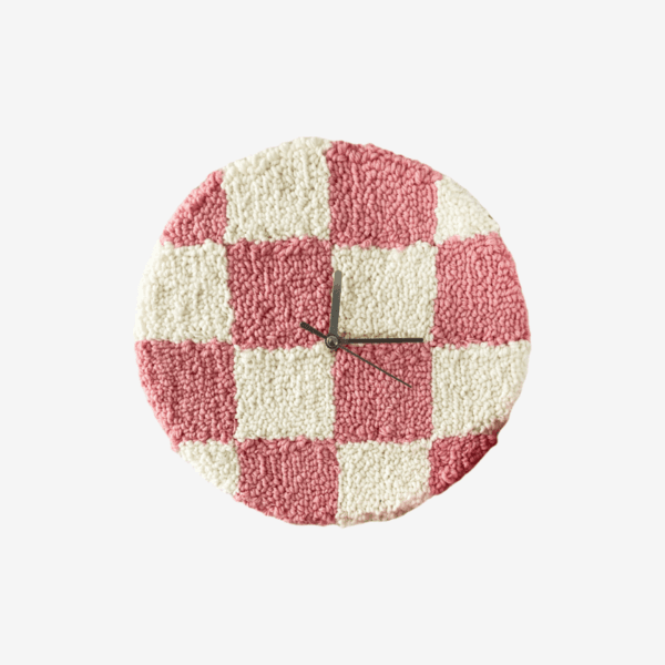 아애우 | 체커보드 무소음 터프팅 벽시계 (Checkerboard silent tufting wall clock)