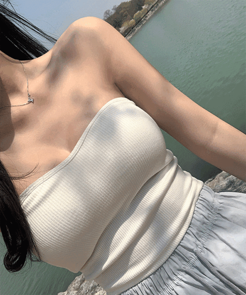 [1+1할인][캡내장]포단 왕뽕 하트 크롭 튜브탑 브라탑