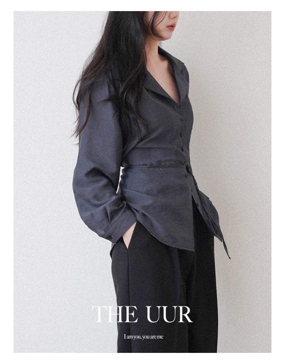 [7일소요] uur satin night blue shirts