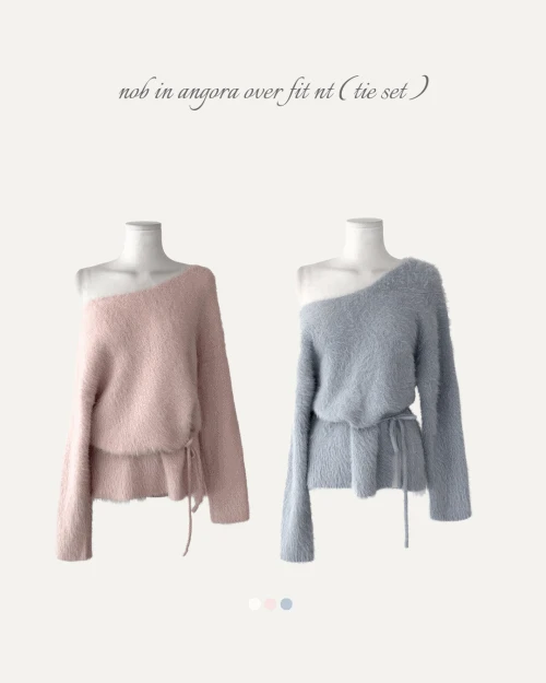 [ 솜다 PICK / 파스텔 톤🫧 ] 노브 in 앙고라 오버핏 NT ( 타이 SET )