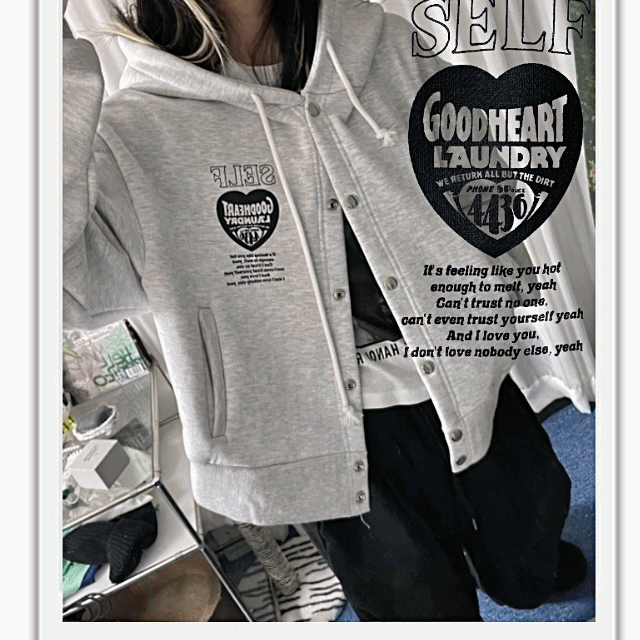 love love button hoodie (기모)