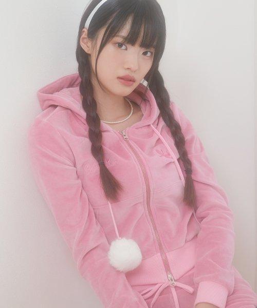 VELVET BING BONG TRAINING HOODY (PINK)