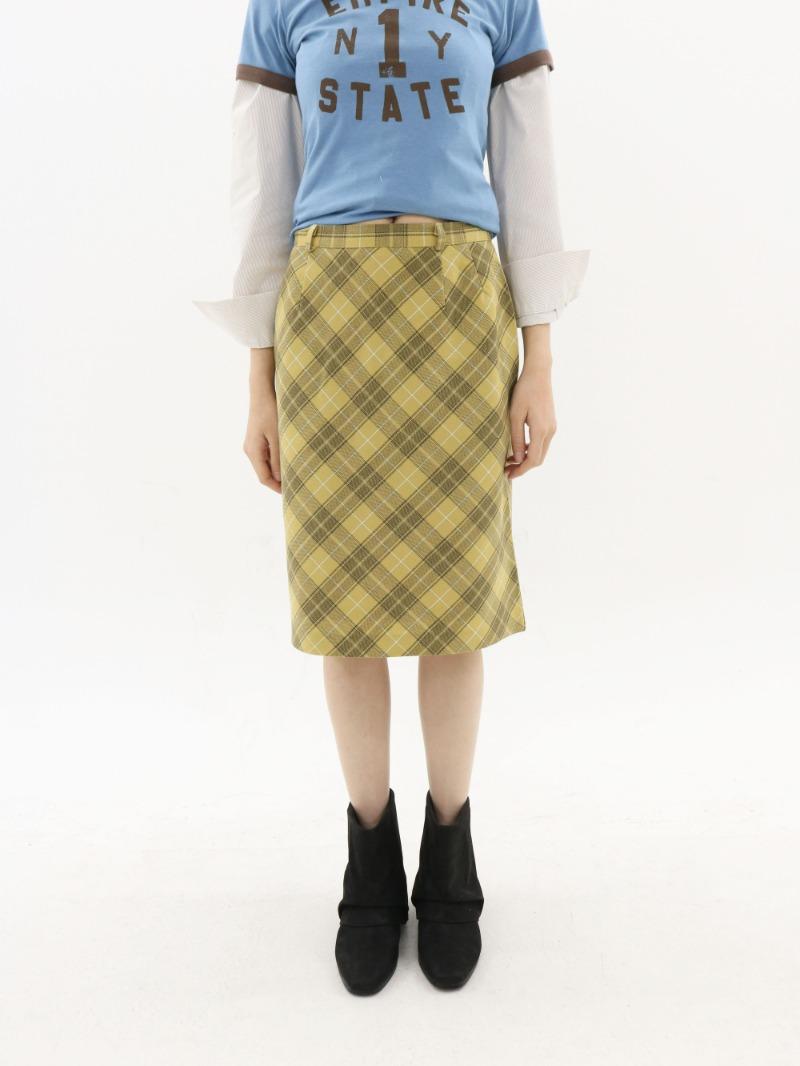 Check Belt Midi Skirt