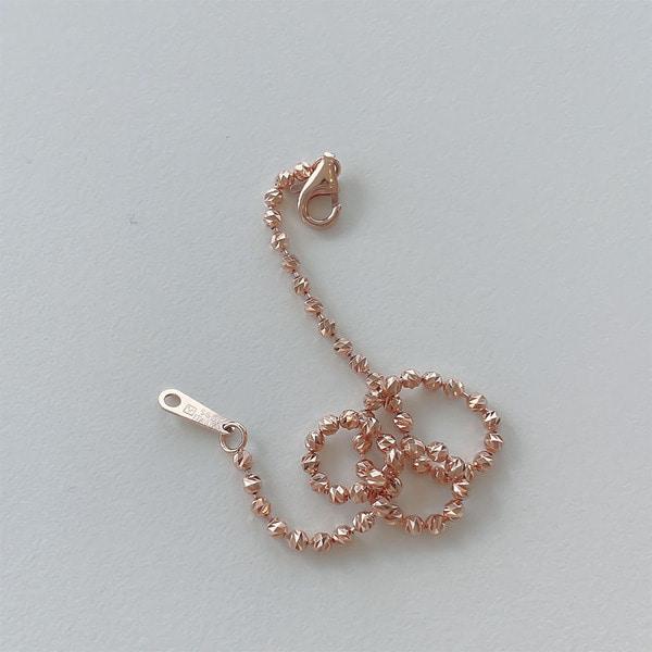 14k 18k 컷팅 볼 체인 레이어드 팔찌