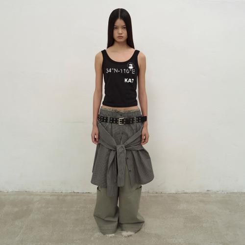 KAT PRINT SLIM TANK TOP (BLACK)