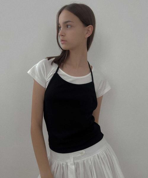 제시 레이어드 홀터 탑_블랙