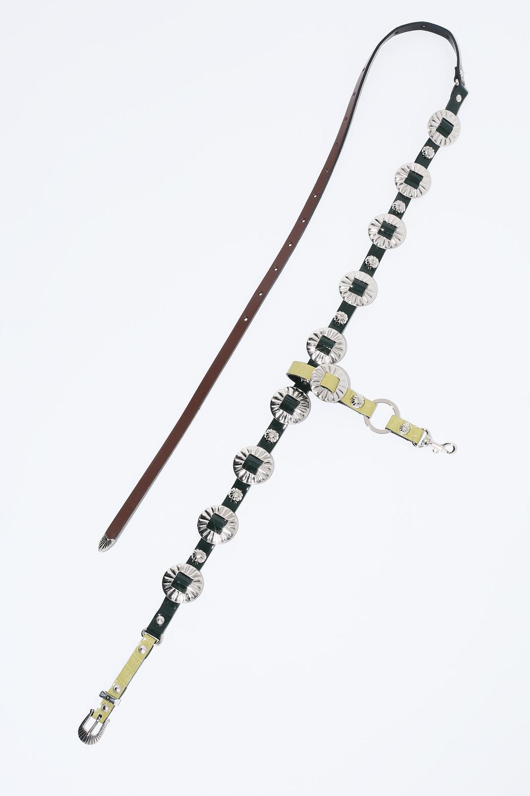 CONCHO NARROW BELT - Brown / ONE