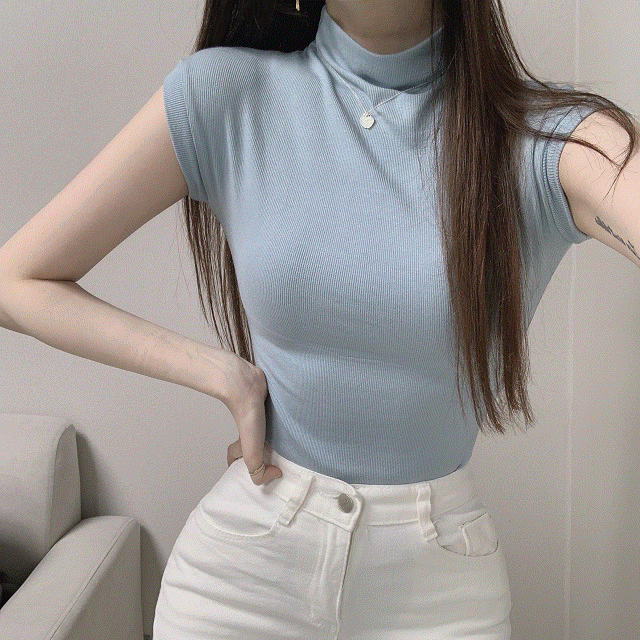 *긴팔/원피스추가!*[고급글램핏/모델강추!]청담 반목폴라 반팔 나시 티셔츠